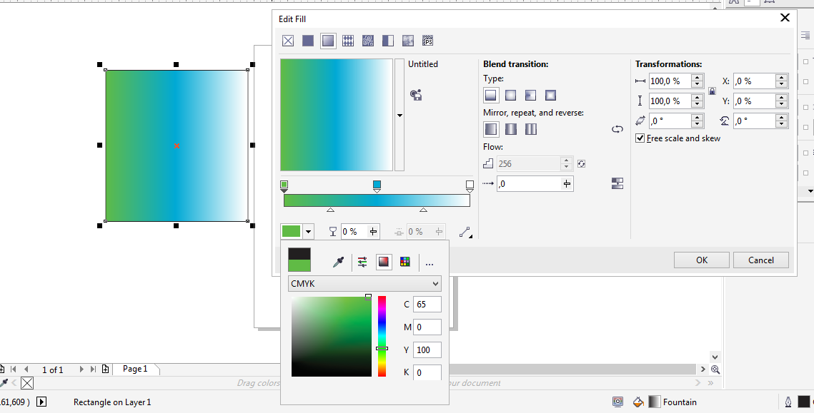 Tô màu chuyển sắc bằng edit fill