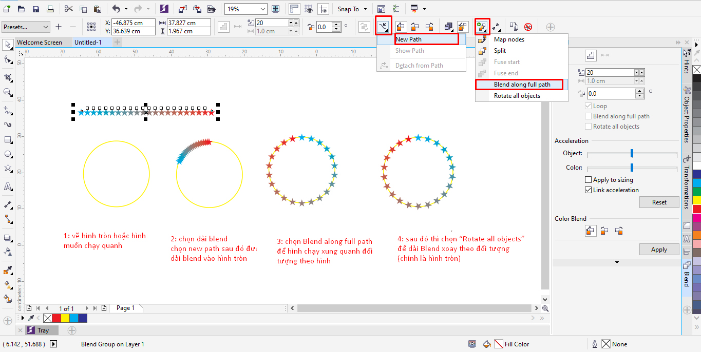 Blend đối tượng hình sao trong corel việt nam: Nếu bạn yêu thích thiết kế và cần tìm hiểu về cách blend đối tượng hình sao trong Corel Việt Nam, hãy cùng xem bức ảnh này. Học hỏi và thực hành, bạn sẽ có những tác phẩm thiết kế đỉnh cao với những hiệu ứng đẹp mắt nhất.