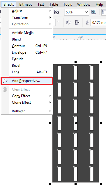 lệnh Add Perspective trong CorelDraw